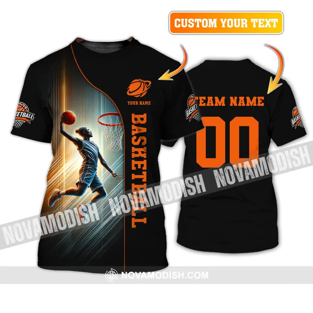 Unisex Shirt, Custom Name and Number Basketball Shirt, Basketball Polo Long Sleeve Shirt