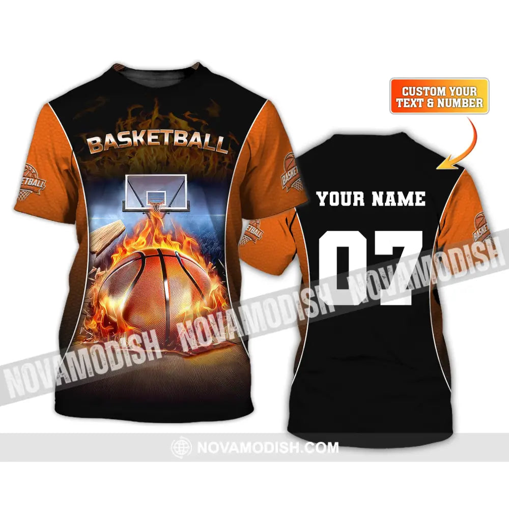 Unisex Shirt, Custom Name and Number Basketball T-Shirt, Gift For Basketball Player