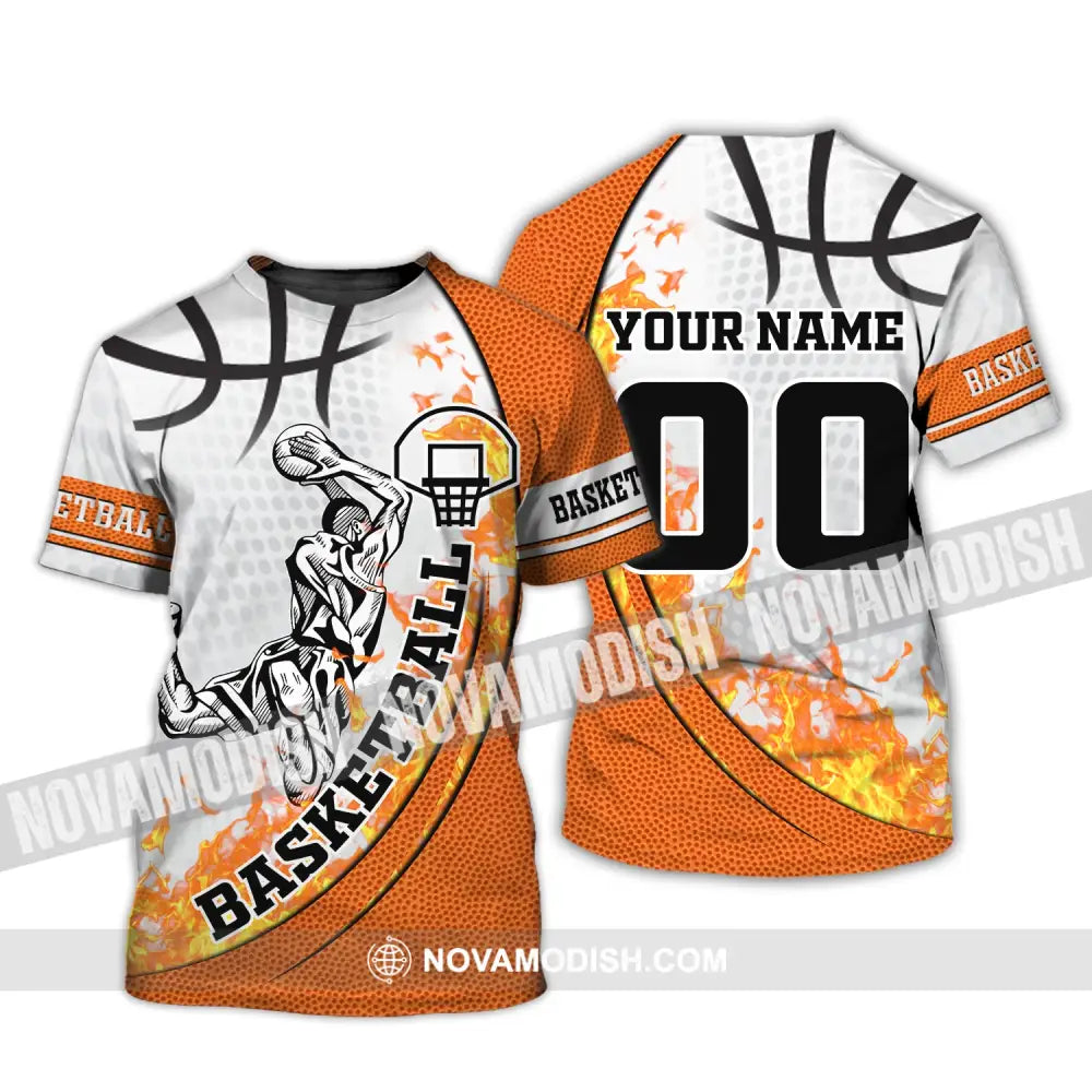 Man Shirt, Custom Name and Number Basketball Hoodie, Basketball T-Shirt, Gift for Basketball Player