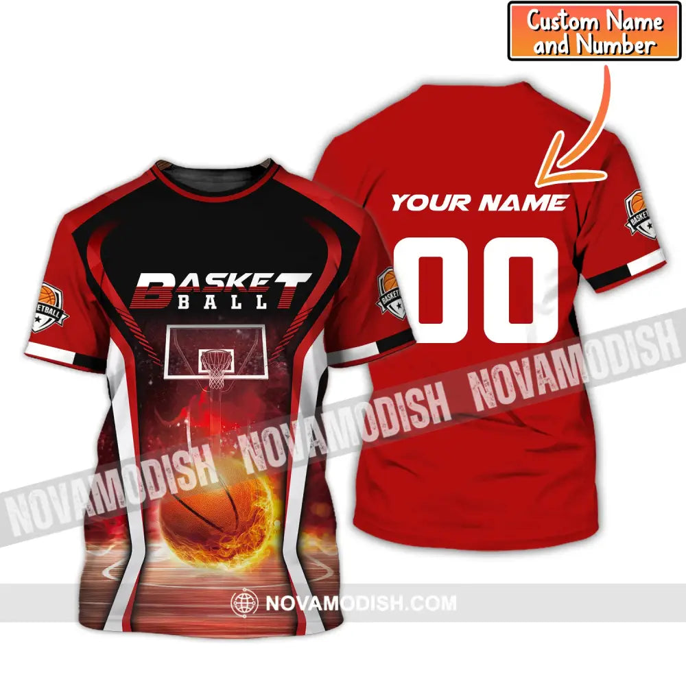 Man Shirt, Custom Name and Number Basketball T-Shirt, Gift for Basketball Player