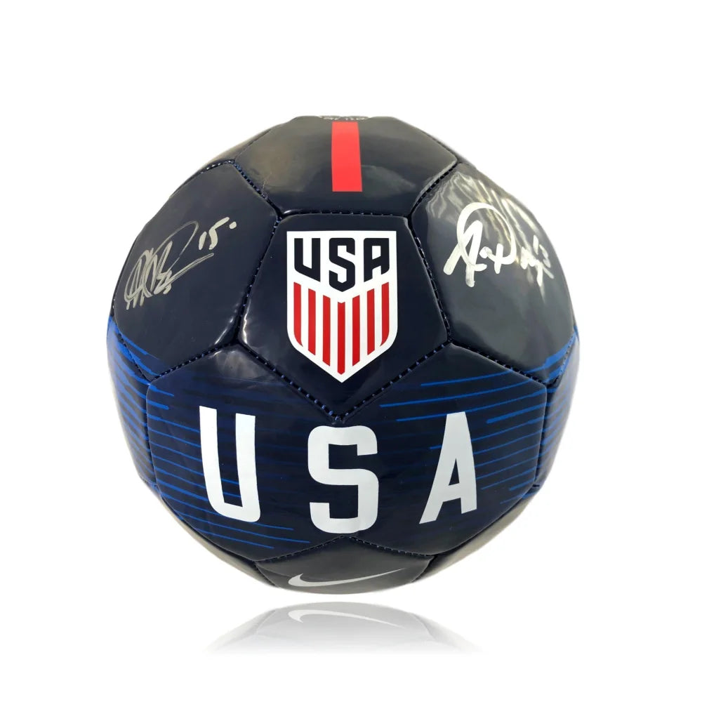 Megan Rapinoe / Alex Morgan Dual Signed USA Soccer Ball COA LOJO World Cup Auto