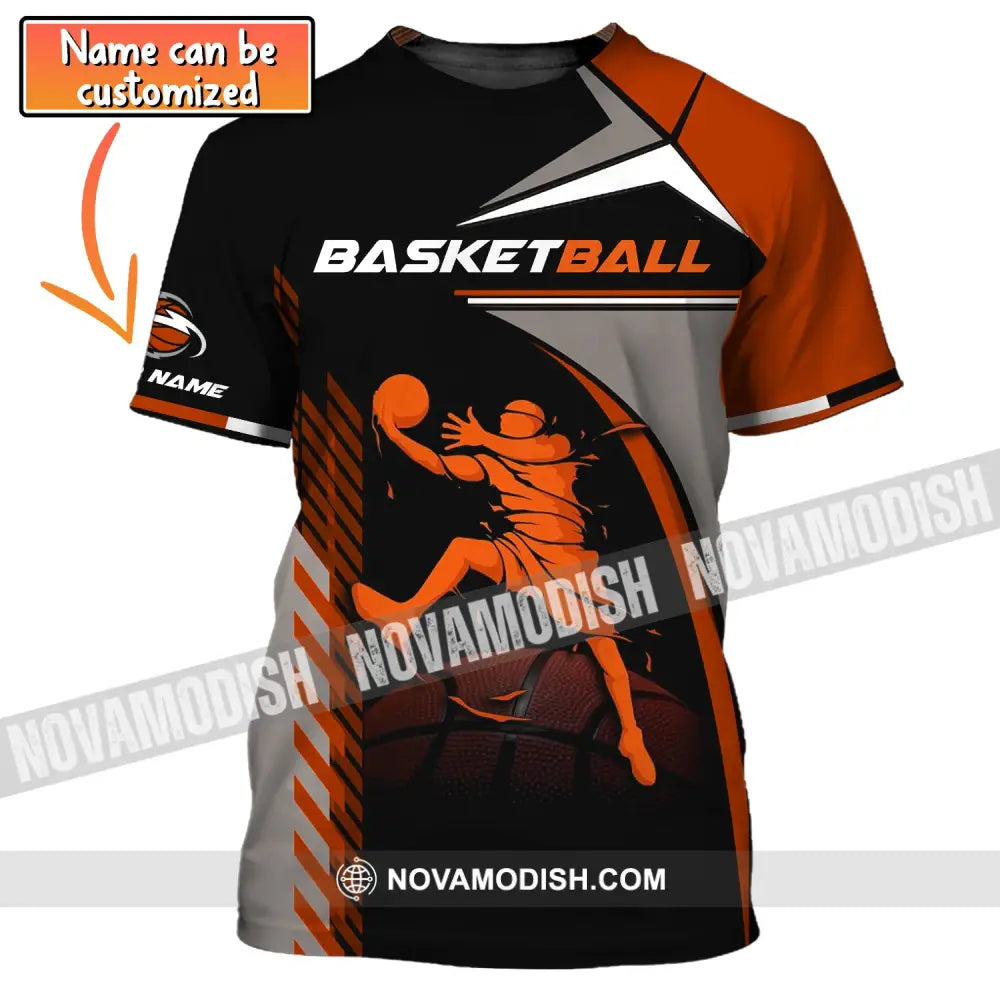 Man Shirt, Custom Name Basketball T-Shirt, Gift for Basketball Player