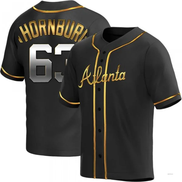 Atlanta Braves #63 Tyler Thornburg Black Golden Alternate Jersey Stitches Baseball Jerseys