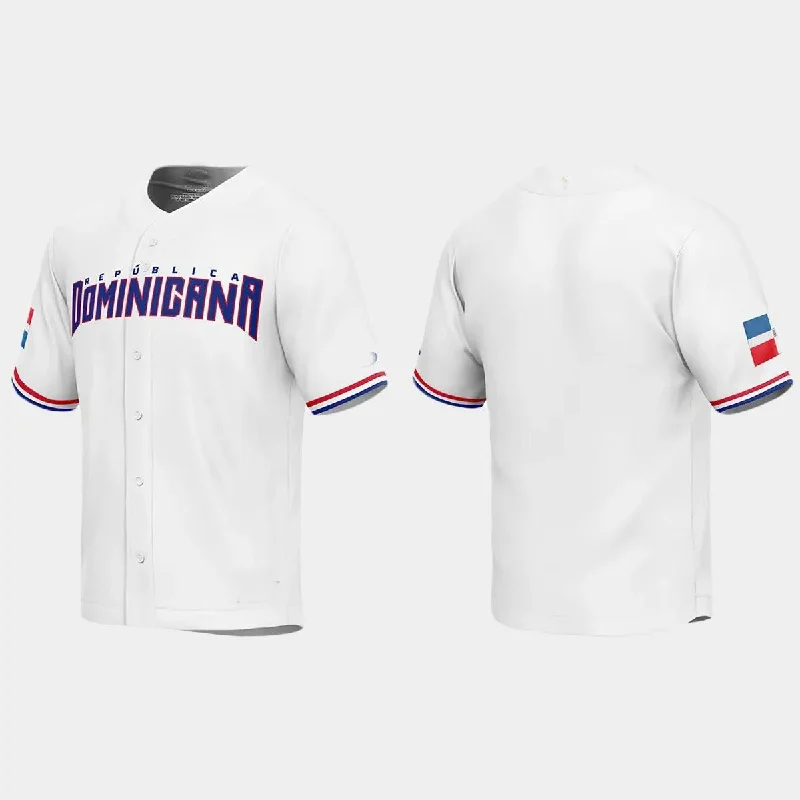 DOMINICAN REPUBLIC BASEBALL 2023 WORLD BASEBALL CLASSIC JERSEY ¨C WHITE Stitches Baseball Jerseys