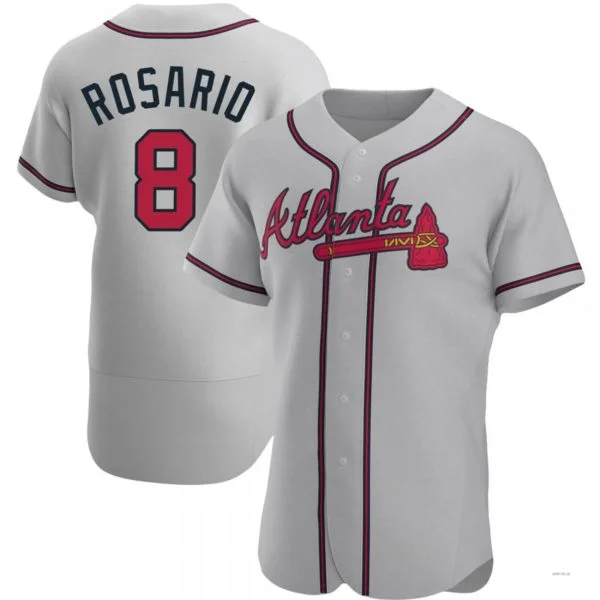 Atlanta Braves #8 Eddie Rosario Gray Road Jersey Stitches Baseball Jerseys