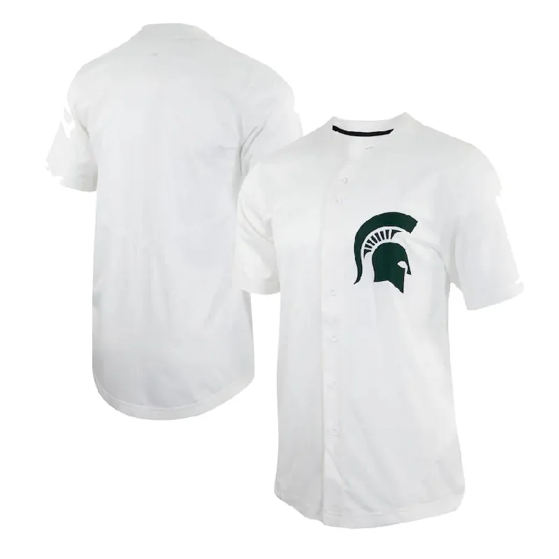 M.State Spartans Replica Baseball Jersey White Stitched American College Jerseys