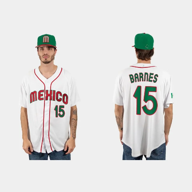 #15 AUSTIN BARNES MEXICO BASEBALL 2023 WORLD BASEBALL CLASSIC JERSEY ¨C WHITE Stitches Baseball Jerseys