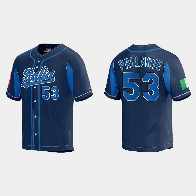 #53 ANDRE PALLANTE WORLD BASEBALL CLASSIC 2023 WORLD BASEBALL CLASSIC JERSEY ¨C NAVY Stitches Baseball Jerseys