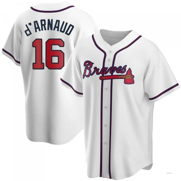 Atlanta Braves #16 Travis d¡¯Arnaud White Home Jersey Stitches Baseball Jerseys