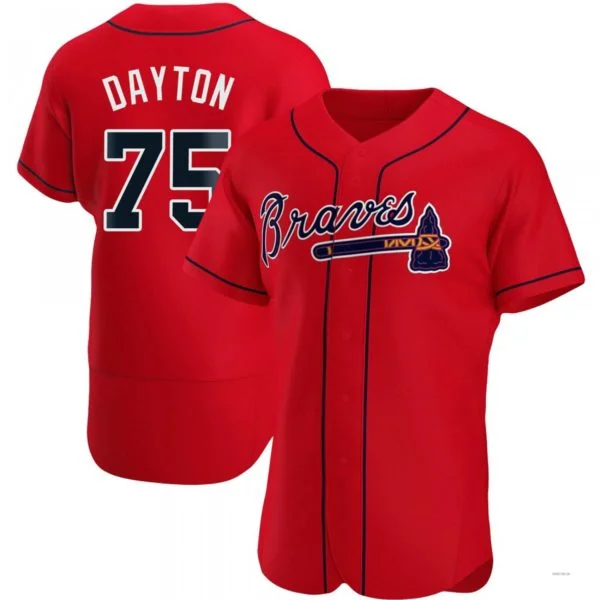 Atlanta Braves #75 Grant Dayton Red Alternate Jersey Stitches Baseball Jerseys