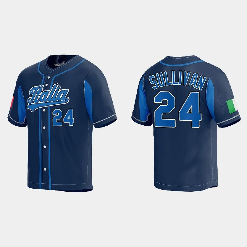 #24 BRETT SULLIVAN WORLD BASEBALL CLASSIC 2023 WORLD BASEBALL CLASSIC JERSEY ¨C NAVY Stitches Baseball Jerseys