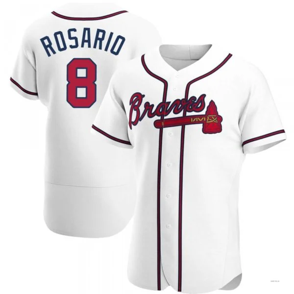 Atlanta Braves #8 Eddie Rosario White Home Jersey Stitches Baseball Jerseys