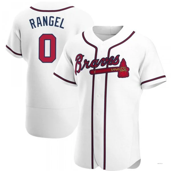 Atlanta Braves #0 Alan Rangel  White Home Jersey Stitches Baseball Jerseys