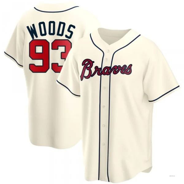 Atlanta Braves #93 William Woods Cream Alternate Jersey Stitches Baseball Jerseys