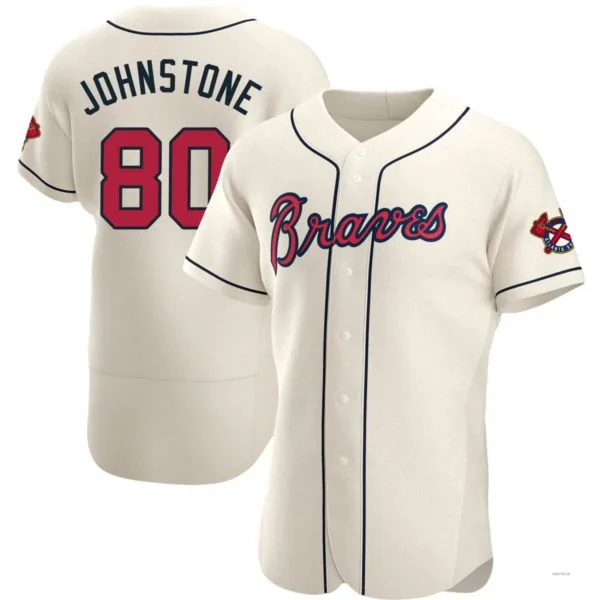 Atlanta Braves #80 Connor Johnstone Cream Alternate Jersey Stitches Baseball Jerseys