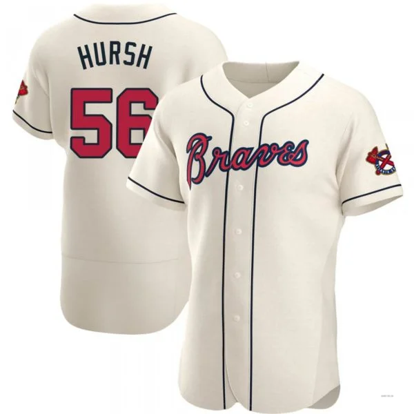 Atlanta Braves #56 Jason Hursh Cream Alternate Jersey Stitches Baseball Jerseys