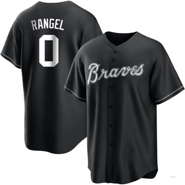 Atlanta Braves #0 Alan Rangel White Black/ Jersey Stitches Baseball Jerseys