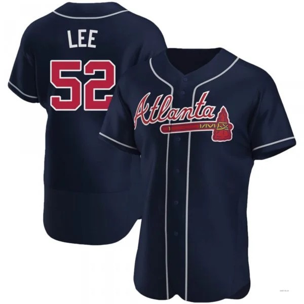 Atlanta Braves #52 Dylan Lee Navy Alternate Jersey Stitches Baseball Jerseys