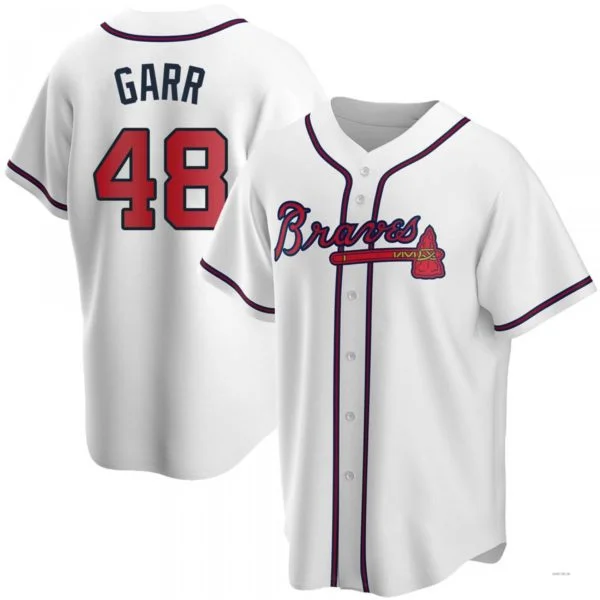 Atlanta Braves #48 Ralph Garr White Home Jersey Stitches Baseball Jerseys