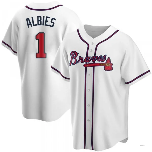 Atlanta Braves #1 Ozzie Albies White Home Jersey Stitches Baseball Jerseys