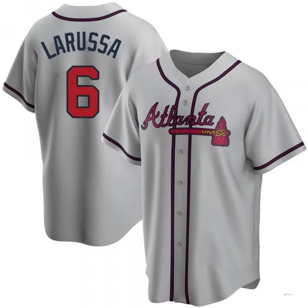 Atlanta Braves #6 Tony Larussa Gray Road Jersey Stitches Baseball Jerseys