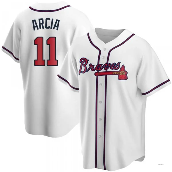 Atlanta Braves #11 Orlando Arcia White Home Jersey Stitches Baseball Jerseys