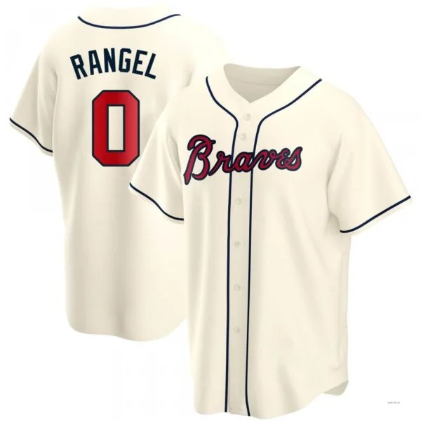 Atlanta Braves #0 Alan Rangel Cream Alternate Jersey Stitches Baseball Jerseys