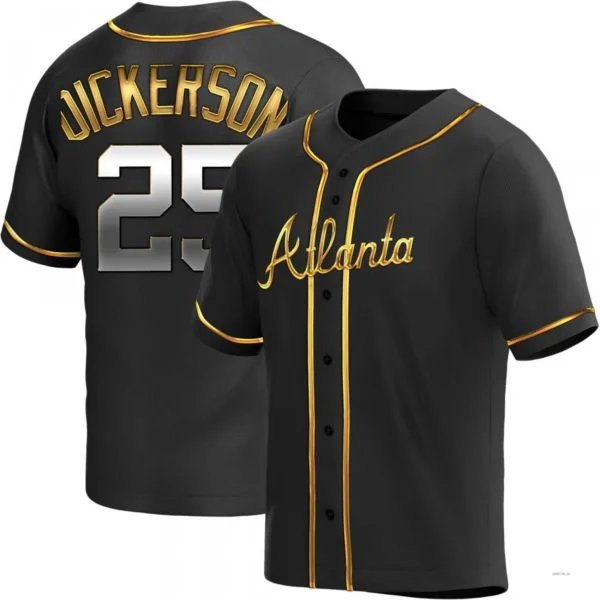 Atlanta Braves #25 Alex Dickerson Black Golden Alternate Stitches Baseball Jerseys