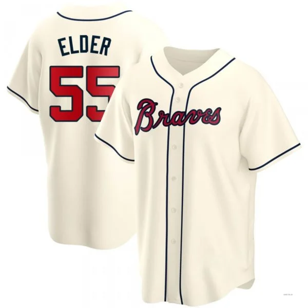 Atlanta Braves #55 Bryce Elder Cream Alternate Jersey Stitches Baseball Jerseys