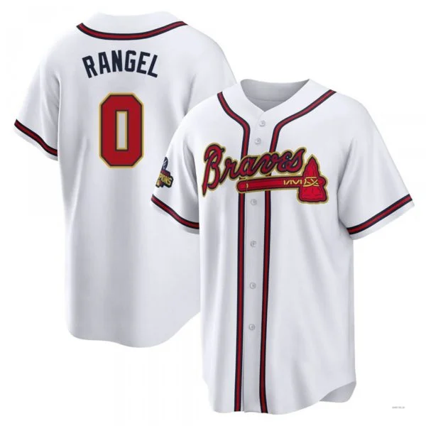 Atlanta Braves #0 Alan Rangel Gold White 2022 Program Jersey Stitches Baseball Jerseys