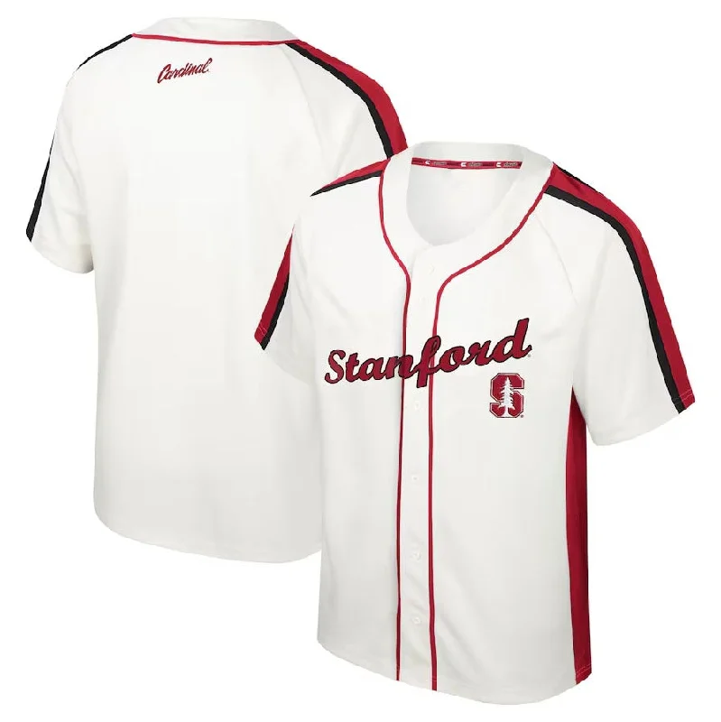 S.Cardinal Cardinal Colosseum Ruth Button-Up Baseball Jersey - Cream American College Jerseys