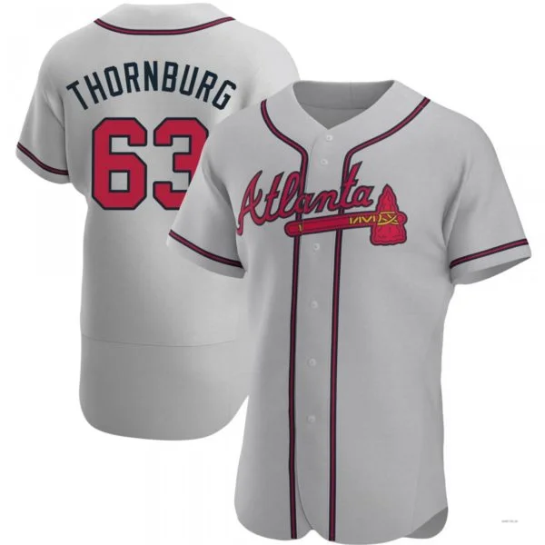 Atlanta Braves #63 Tyler Thornburg Gray Road Jersey Stitches Baseball Jerseys