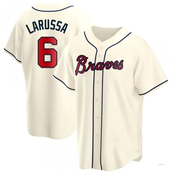 Atlanta Braves #6 Tony Larussa Cream Alternate Jersey Stitches Baseball Jerseys