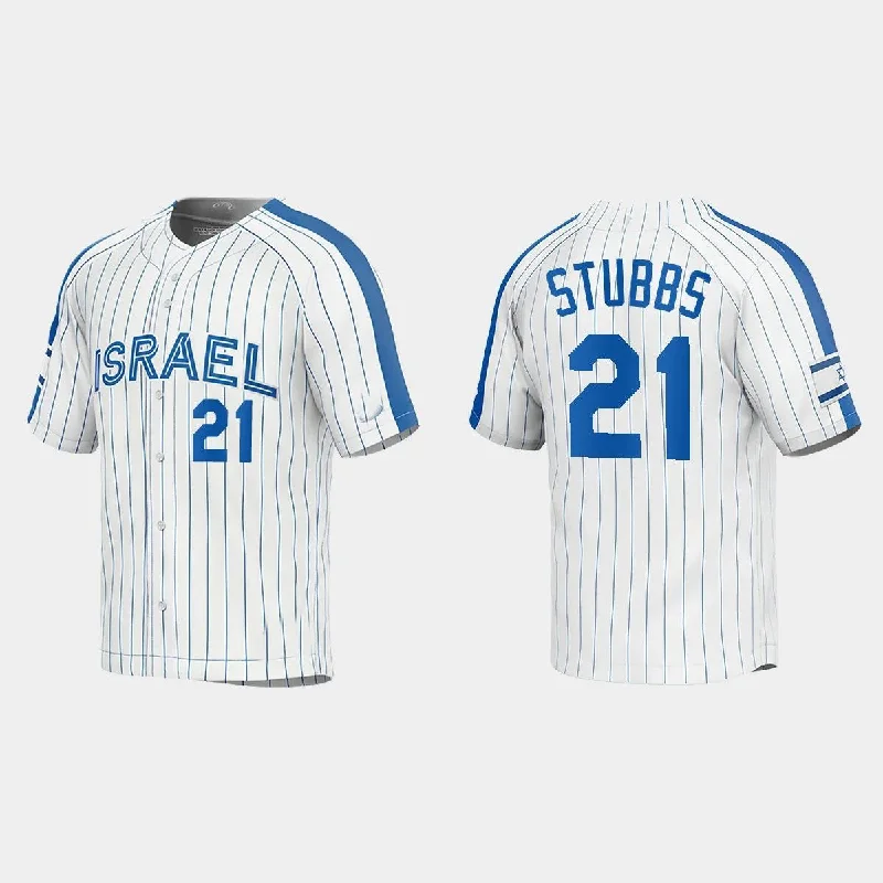 #21 GARRETT STUBBS ISRAEL BASEBALL 2023 WORLD BASEBALL CLASSIC JERSEY ¨C WHITE Stitches Baseball Jerseys