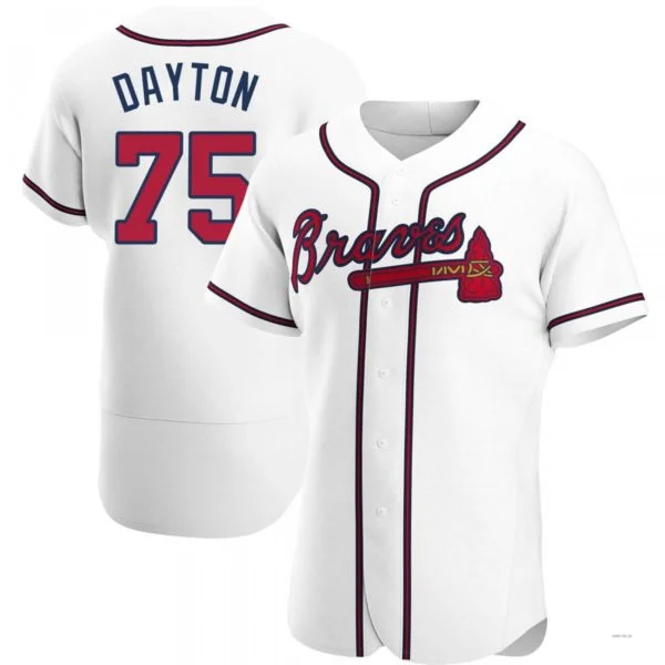 Atlanta Braves #75 Grant Dayton White Home Jersey Stitches Baseball Jerseys