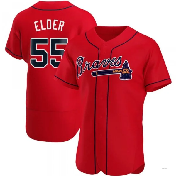 Atlanta Braves #55 Bryce Elder Red Alternate Jersey Stitches Baseball Jerseys