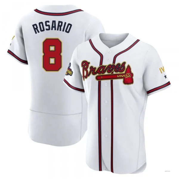 Atlanta Braves #8 Eddie Rosario Gold White 2022 Program Jersey Stitches Baseball Jerseys