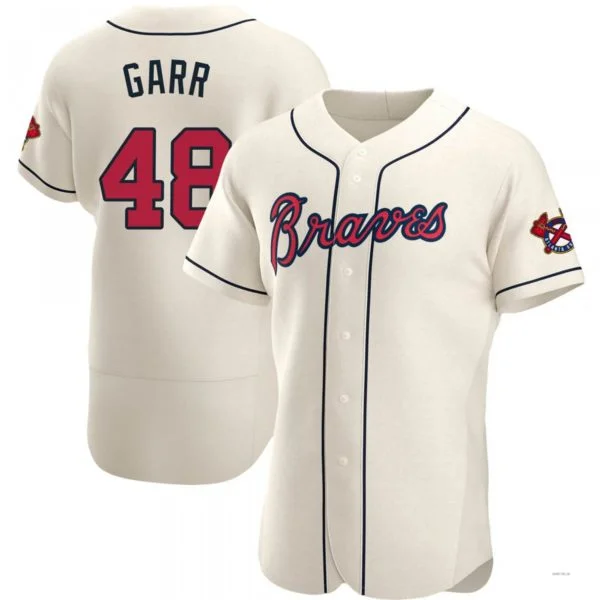 Atlanta Braves #48 Ralph Garr Cream Alternate Jersey Stitches Baseball Jerseys