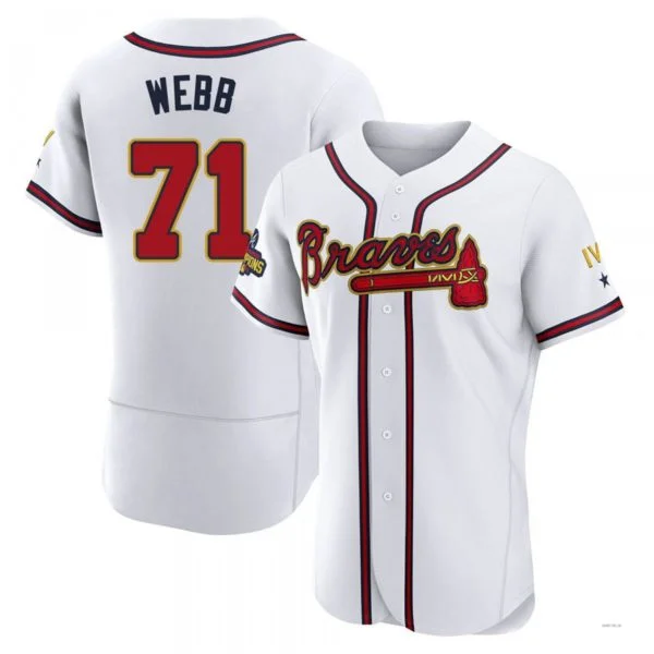 Atlanta Braves #71 Jacob Webb Gold White 2022 Program Jersey Stitches Baseball Jerseys