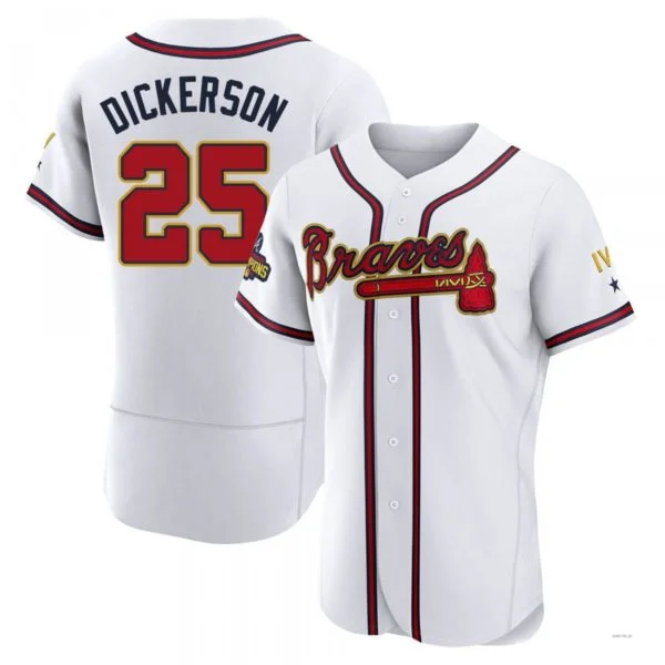 Atlanta Braves #25 Alex Dickerson Gold White 2022 Program Jersey Stitches Baseball Jerseys