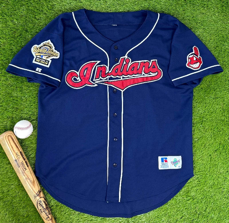 Cleveland Indians Kenny Lofton 1995 World Series MLB Baseball Jersey (52/XXL)