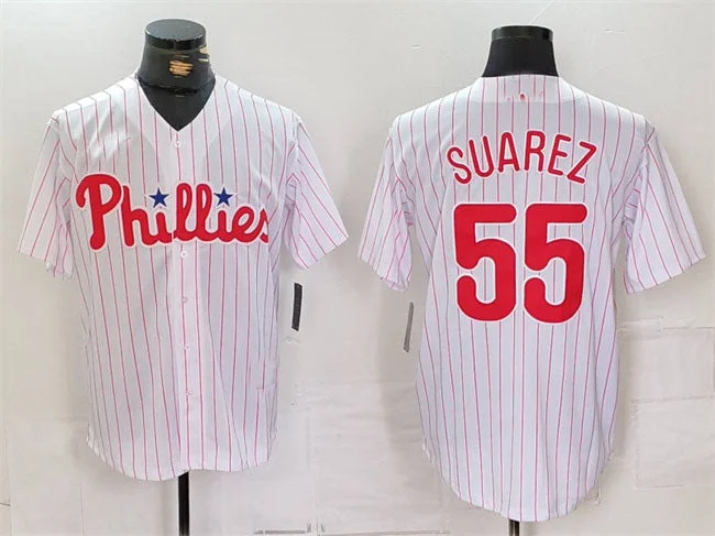 Philadelphia Phillies #55 Ranger Suárez White Cool Base Stitched Baseball Jersey