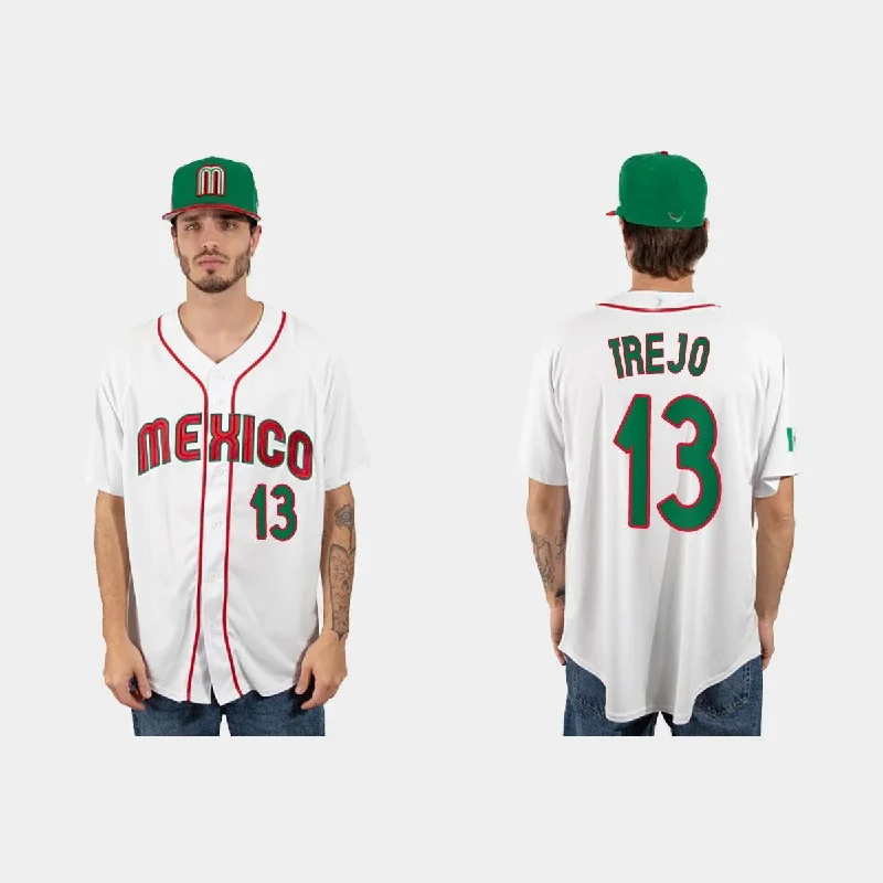 #13 ALAN TREJO MEXICO BASEBALL 2023 WORLD BASEBALL CLASSIC JERSEY ¨C WHITE  Stitches Baseball Jerseys