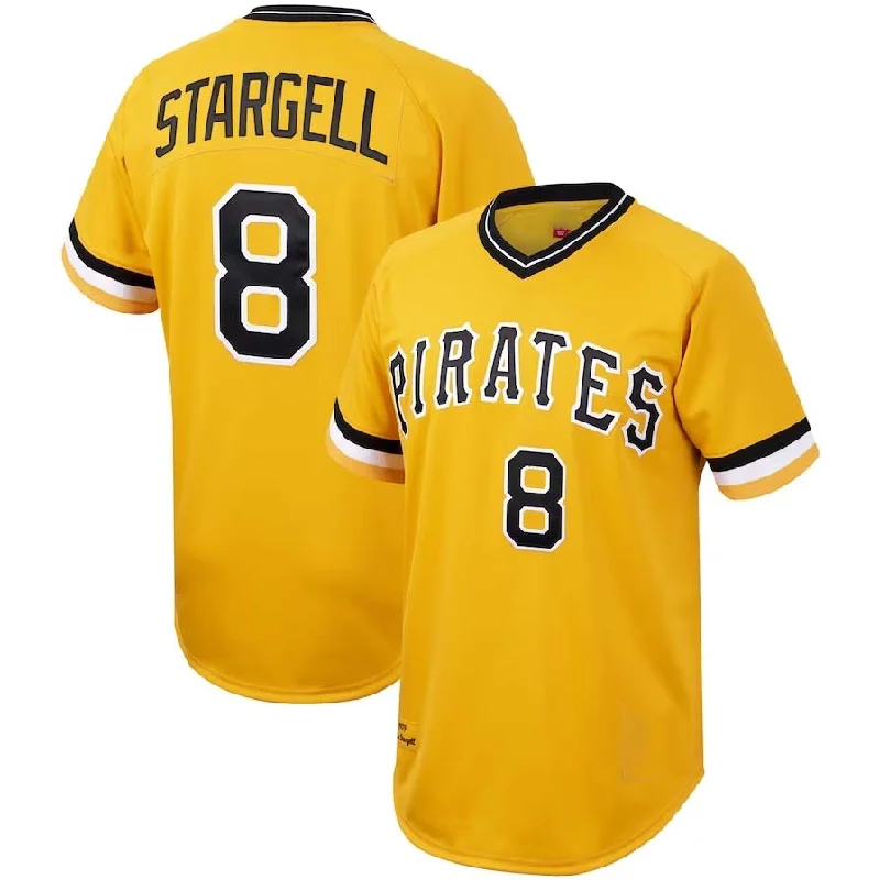 Pittsburgh Pirates #8 Willie Stargell Mitchell & Ness Cooperstown Collection Authentic Jersey - Gold Baseball Jerseys