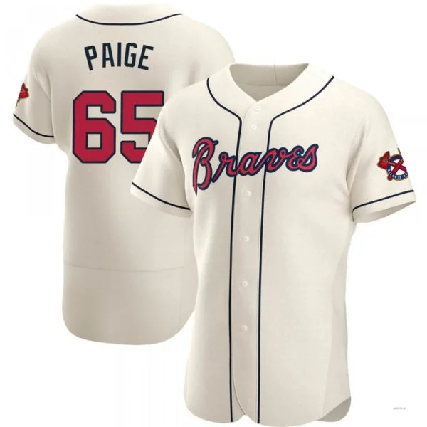 Atlanta Braves #65 Satchel Paige Cream Alternate Jersey Stitches Baseball Jerseys