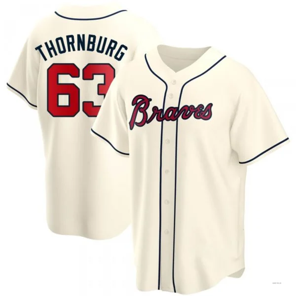 Atlanta Braves #63 Tyler Thornburg Cream Alternate Jersey Stitches Baseball Jerseys