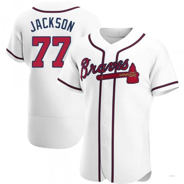 Atlanta Braves #77 Luke Jackson White Home Jersey Stitches Baseball Jerseys