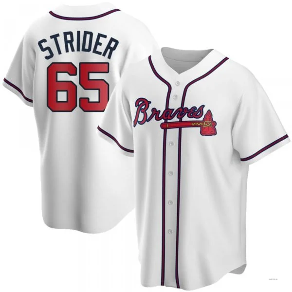 Atlanta Braves #65 Spencer Strider White Home Jersey Stitches Baseball Jerseys