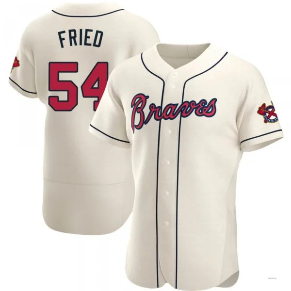 Atlanta Braves #54 Max Fried Cream Alternate Jersey Stitches Baseball Jerseys