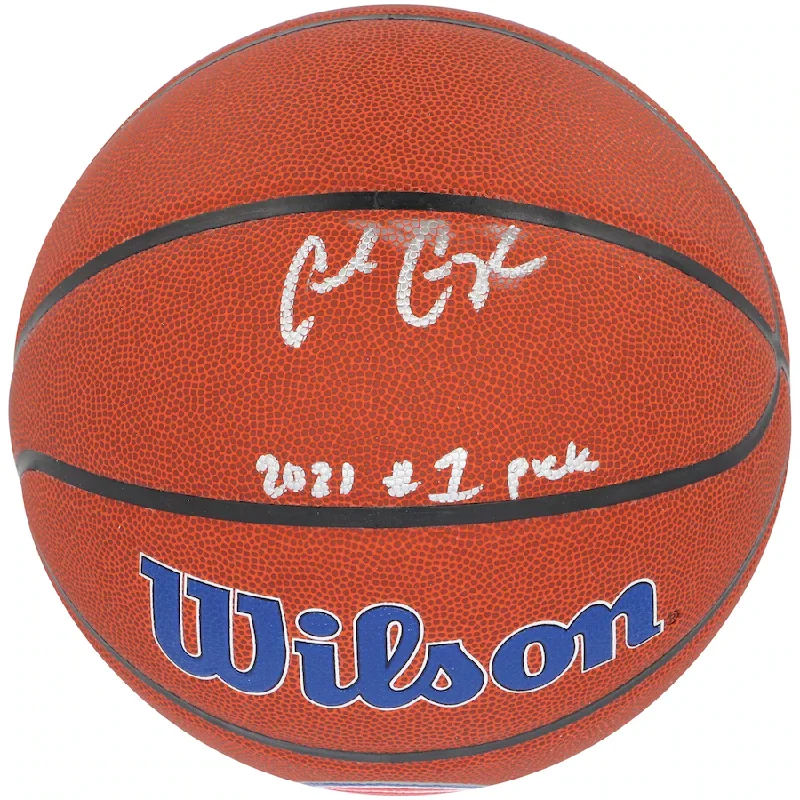 Cade Cunningham  Signed Detroit Pistons Wilson Team Logo Basketball with "2021 #1 Pick" Inscription  (Fanatics)